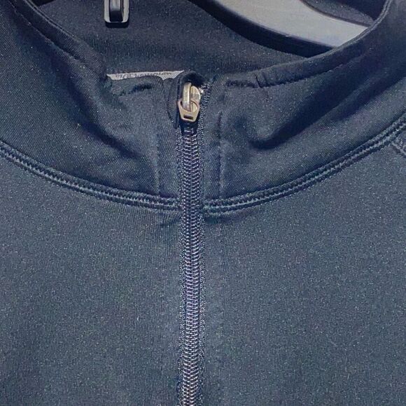 Champion Women's Black Stretch Full Zip Mock Neck Raglan Sweatshirt Size Large - Picture 4 of 9